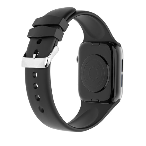Μαύρο λουράκι σιλικόνης για Apple Watch — Ασφαλές ρυθμιζόμενο κλείσιμο με αγκράφα