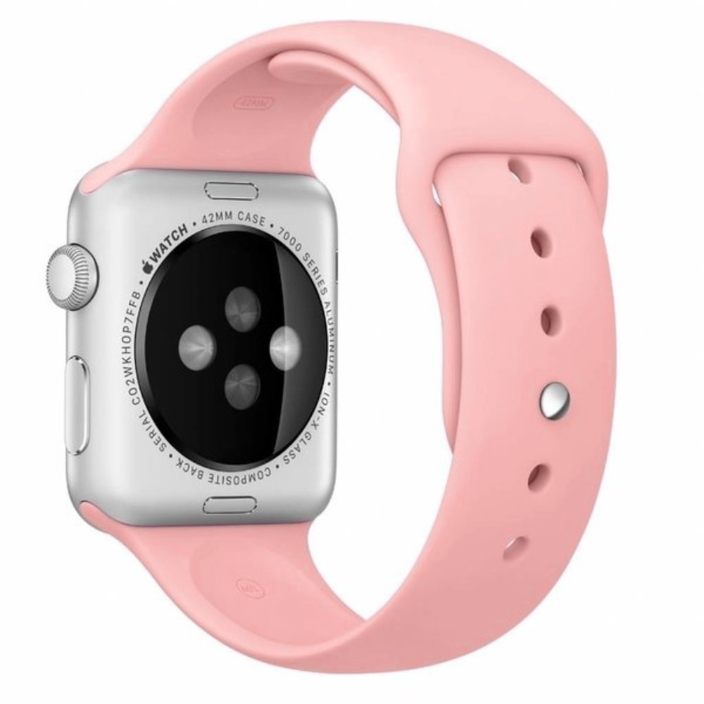 粉色硅胶 Apple Watch 替换表带