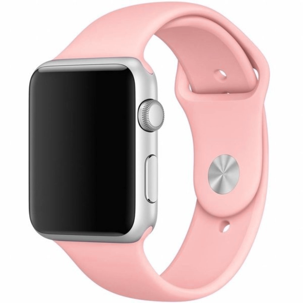 粉色硅胶 Apple Watch 替换表带