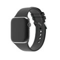 Czarny silikonowy pasek do Apple Watch — bezpieczne zapięcie na regulowaną klamrę