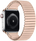 Apple Watch elastische stalen band in roségoud — flexibele pasvorm om eenvoudig om te schuiven