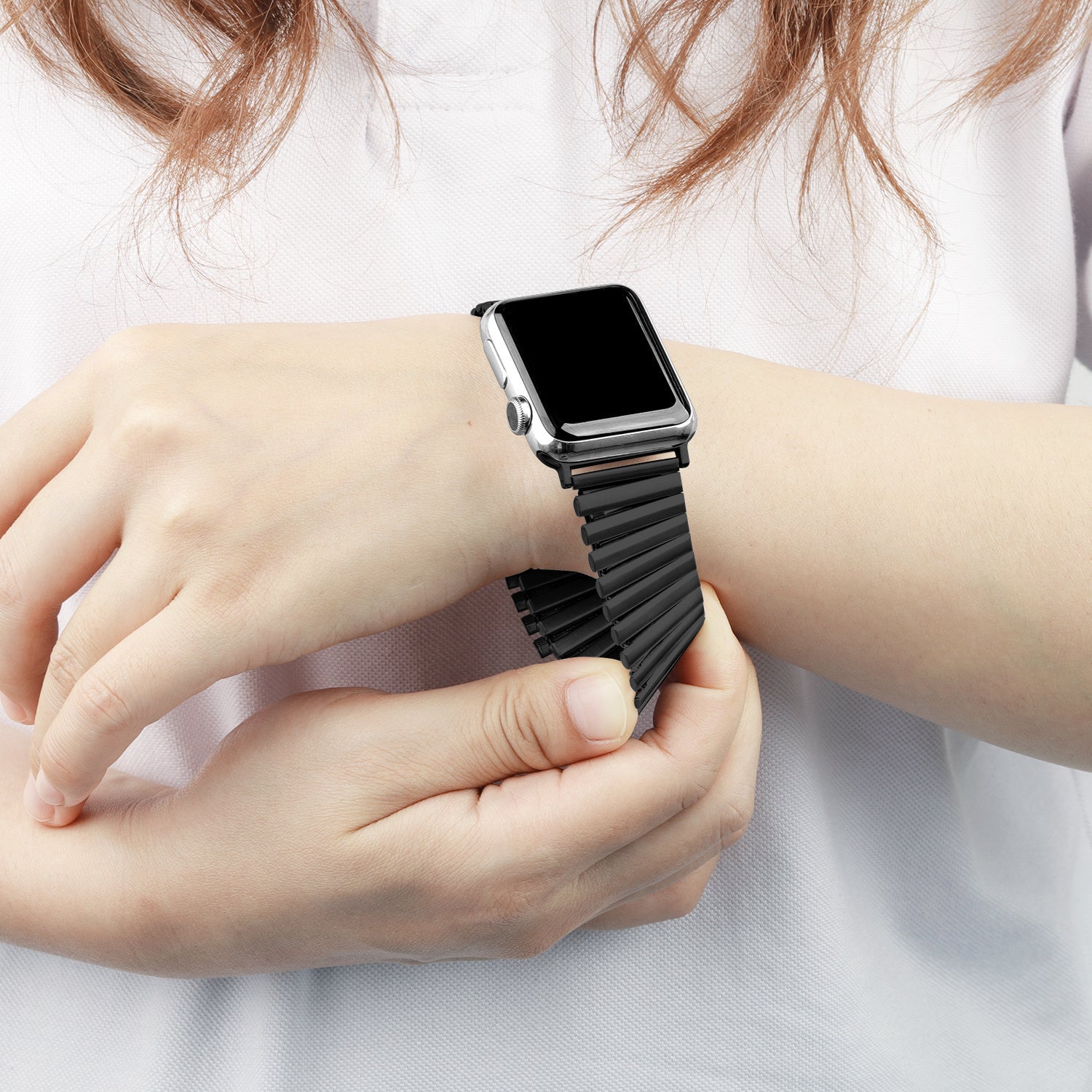 Apple Watch Black Steel Elastic Strap — Replacement