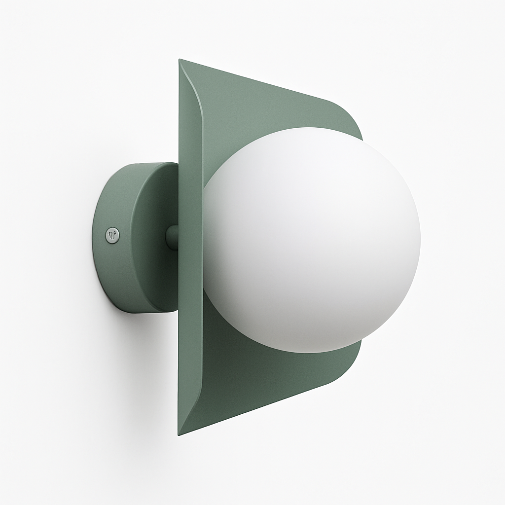 Colorful Hexagon LED Wall Light With Globe Shade E27 Socket For Bedroom And Living Room