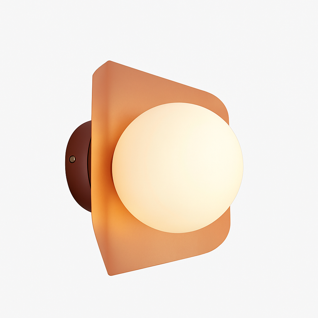 Colorful Hexagon LED Wall Light With Globe Shade E27 Socket For Bedroom And Living Room