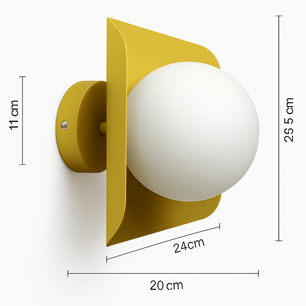 Colorful Hexagon LED Wall Light With Globe Shade E27 Socket For Bedroom And Living Room