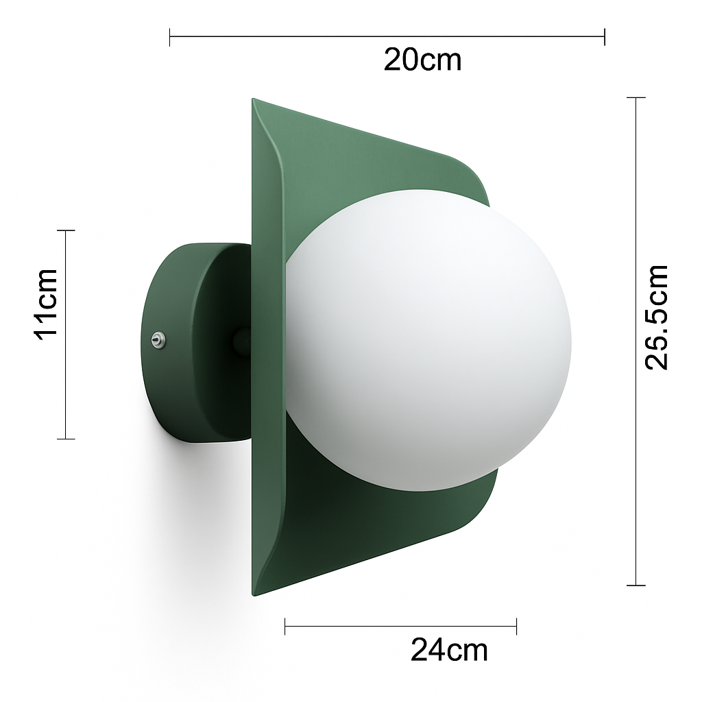 Colorful Hexagon LED Wall Light With Globe Shade E27 Socket For Bedroom And Living Room