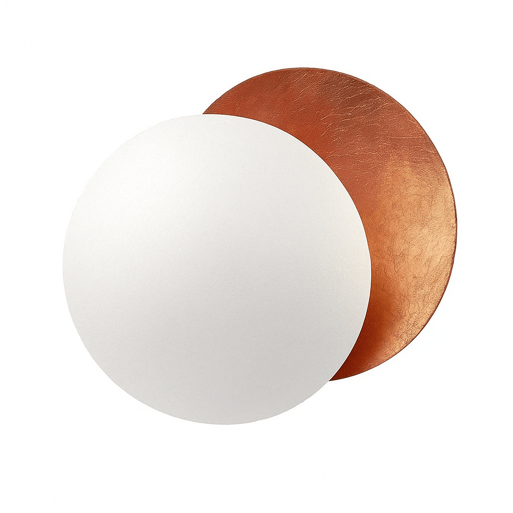 Lampada da parete per eclissi solare rotante in metallo dorato con LED