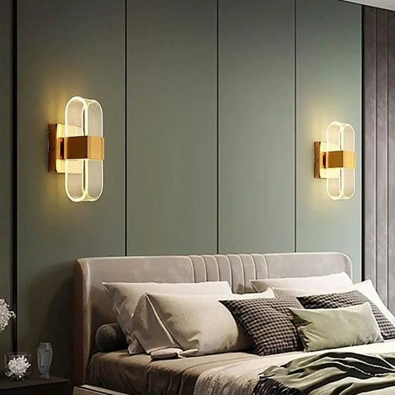 LED-væglampe i skandinavisk stil, akryl og aluminium, varm hvid, guld eller sort