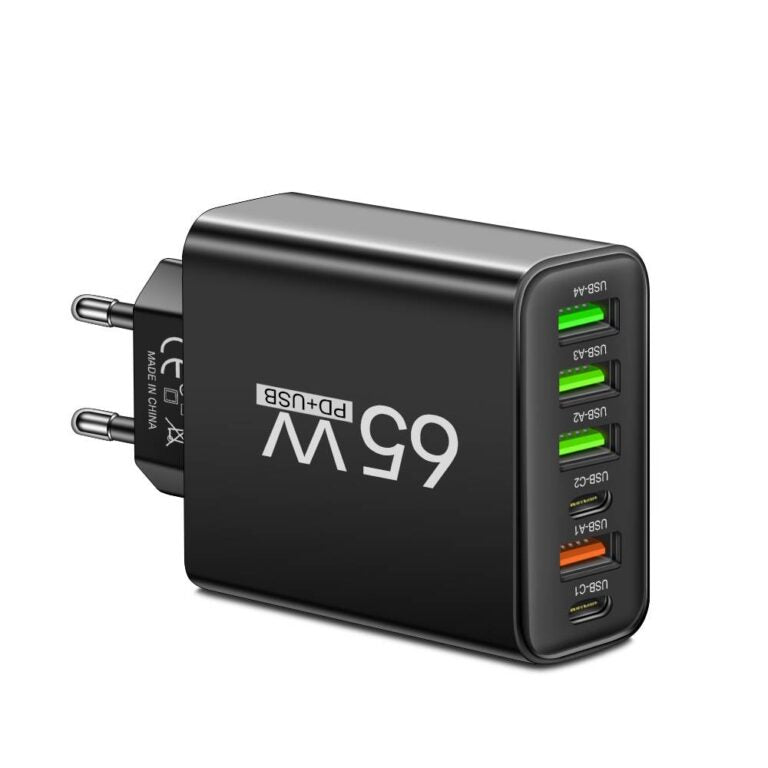 65W Six-Port USB Charger For Office Home And Travel