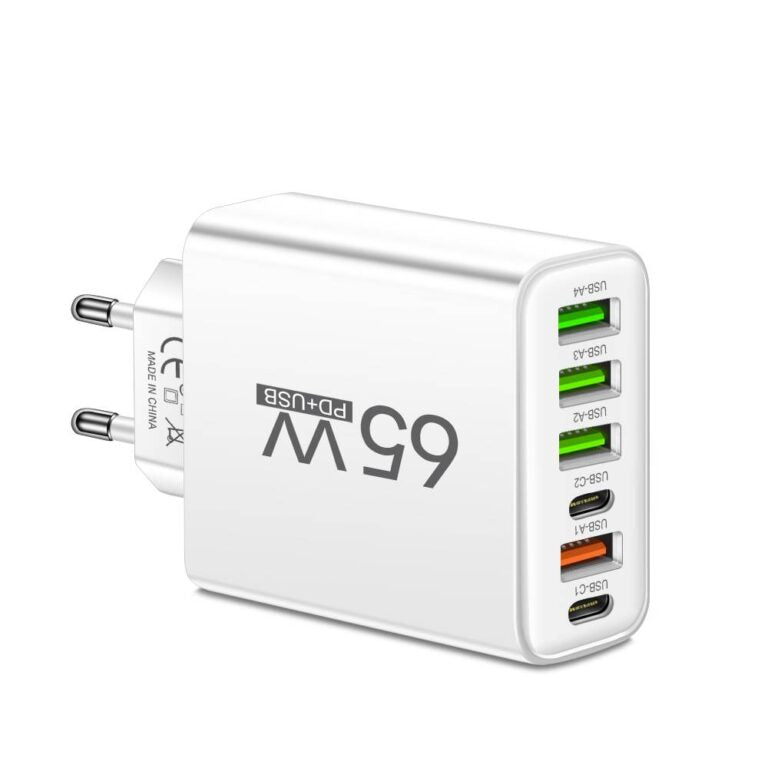 65W Six-Port USB Charger For Office Home And Travel
