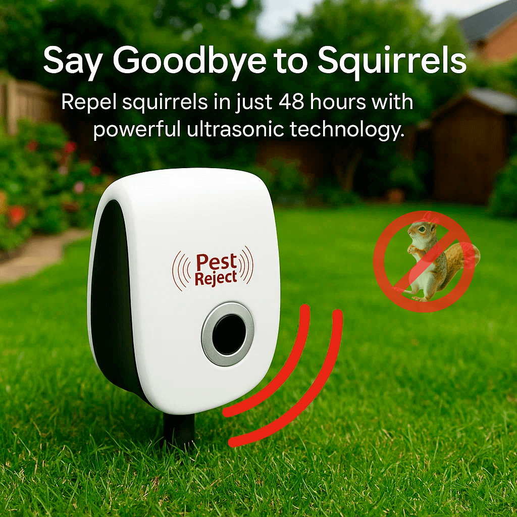Garden Ultrasonic Pest Repeller, No Chemicals, Child And Pet Friendly, Up To 74 Sq Meters