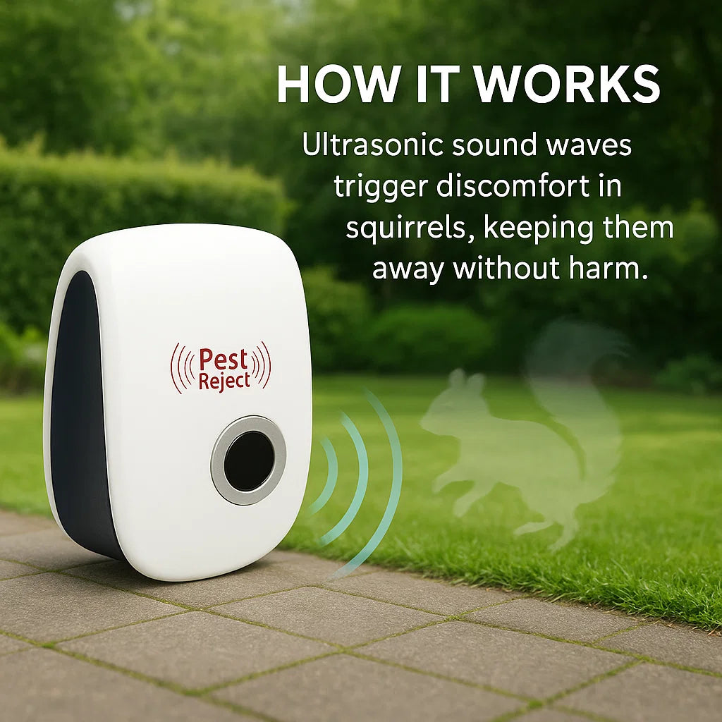 Garden Ultrasonic Pest Repeller, No Chemicals, Child And Pet Friendly, Up To 74 Sq Meters
