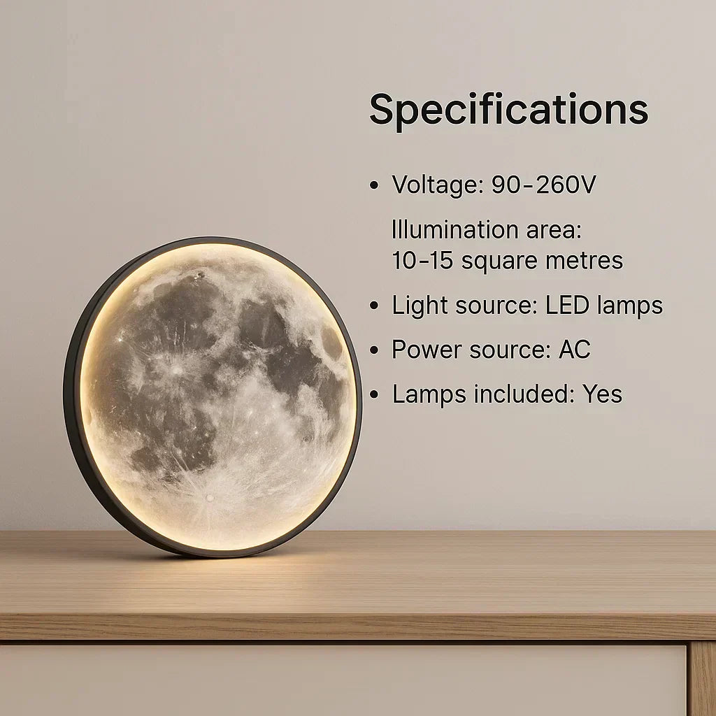 NovaLume Lunar Glow LED Lamp With Dimmable Control For Cozy Bedroom Ambience Decor