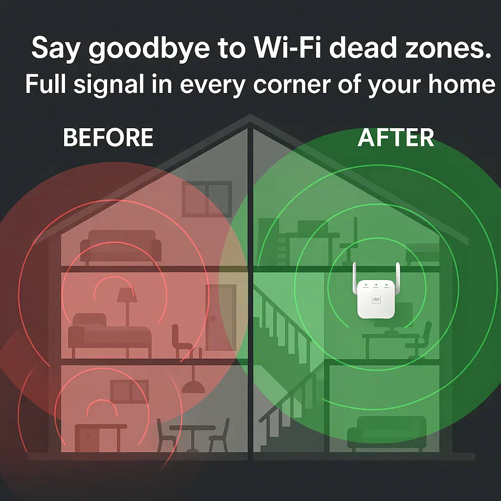 5G Dual Band WiFi Extender 300Mbps Reach Up To 1000ft With WPS