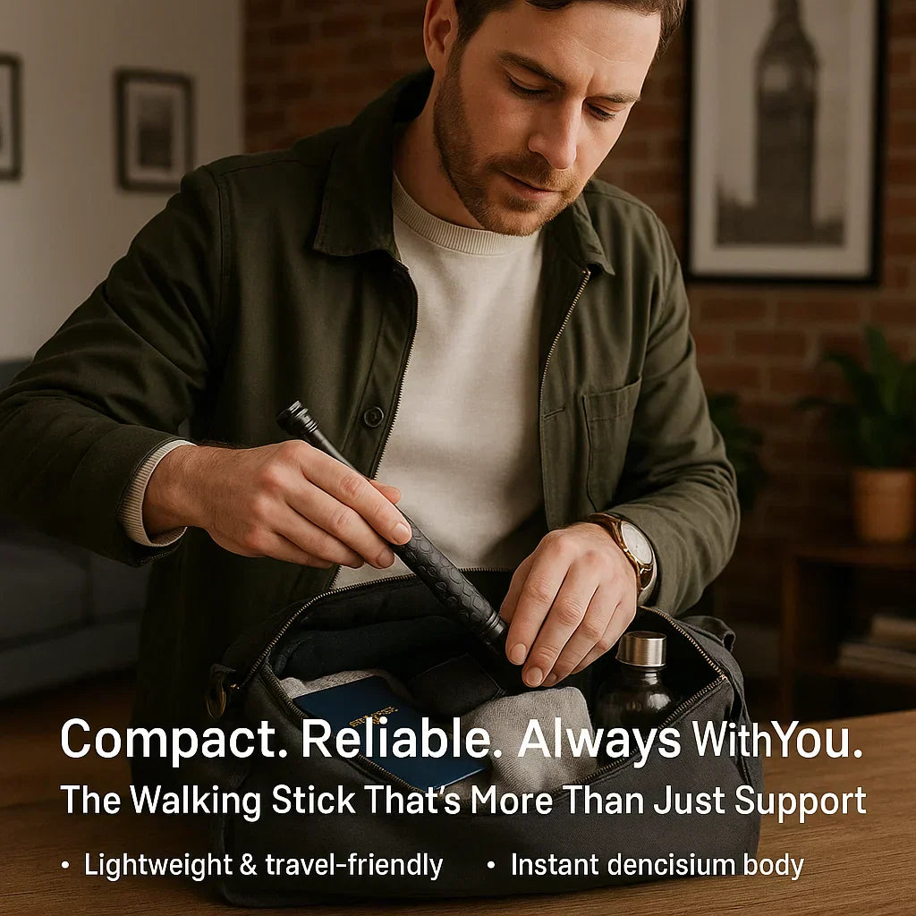 Lightweight Telescoping Walking Stick With Non Slip Handle Alloy Steel