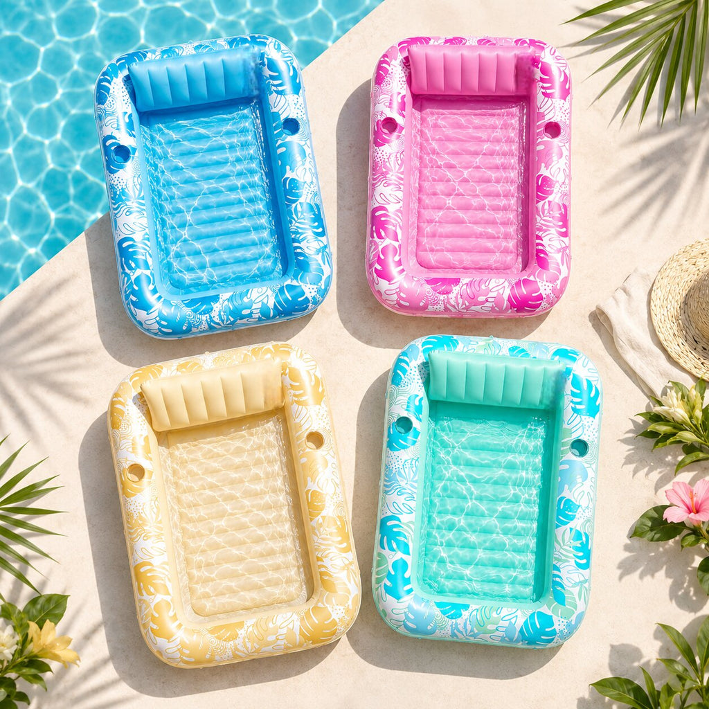 Aqua Lounger oppustelig luftmadras til swimmingpool — hurtig oppustning, kompakt opbevaring