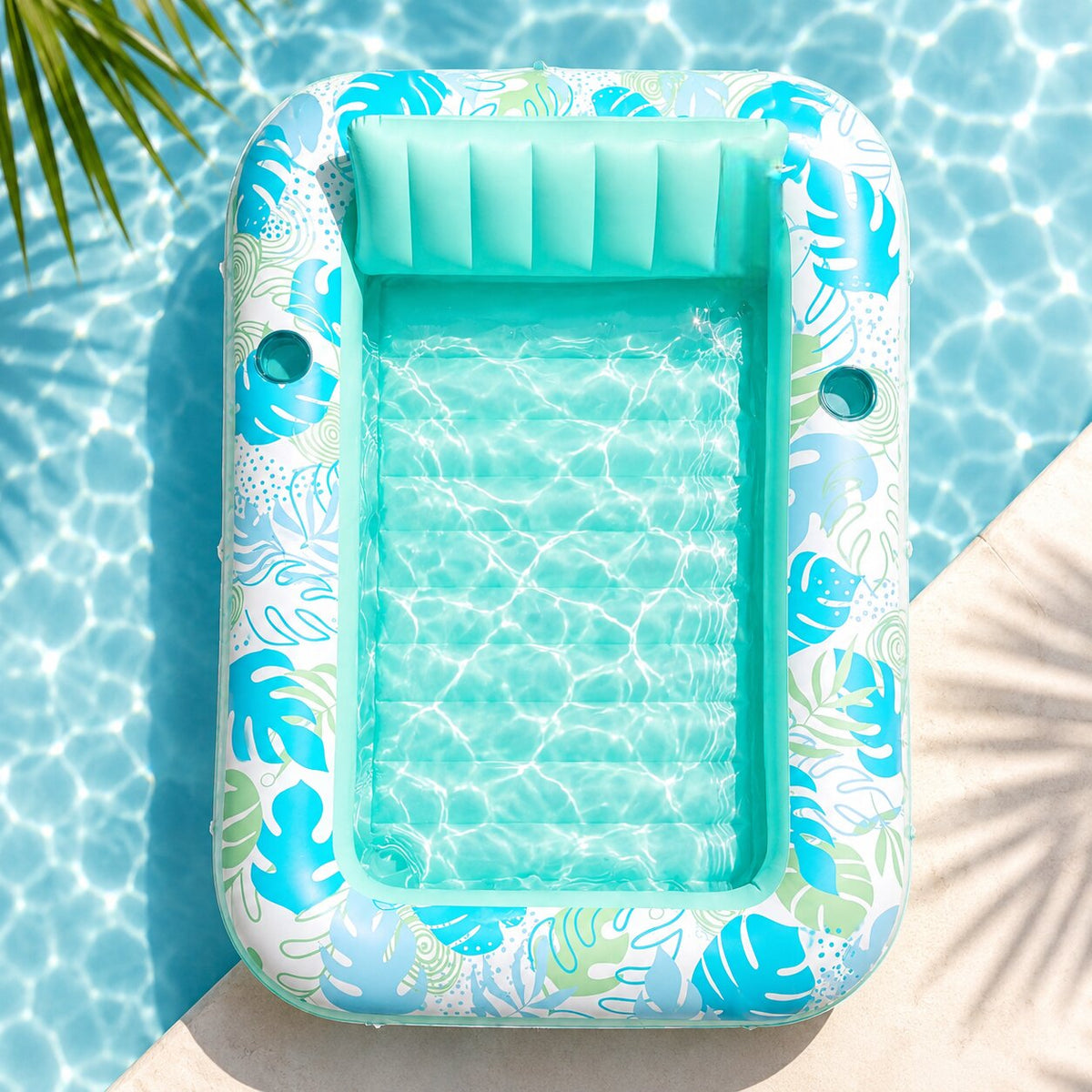 Aqua Lounger oppustelig luftmadras til swimmingpool — hurtig oppustning, kompakt opbevaring