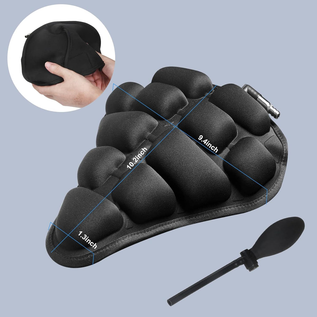 غطاء مقعد دراجة قابل للنفخ من AirSaddle — وسادة مقعد هوائية