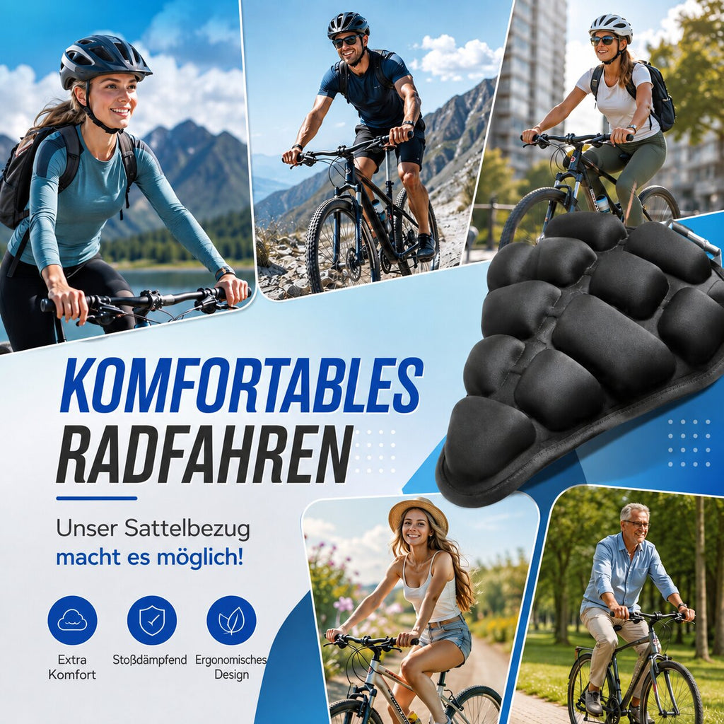 غطاء مقعد دراجة قابل للنفخ من AirSaddle — وسادة مقعد هوائية