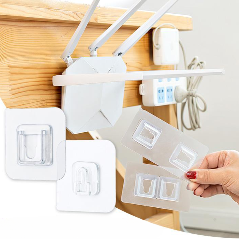 Ganci adesivi trasparenti da parete e soffitto KlebProfi — Fissaggio senza fori, portata di 15 kg