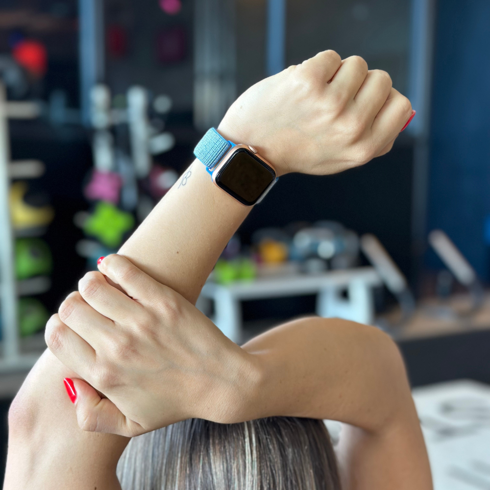 Blaues Nylonarmband für die Apple Watch – weiche Oberfläche, leicht elastisch