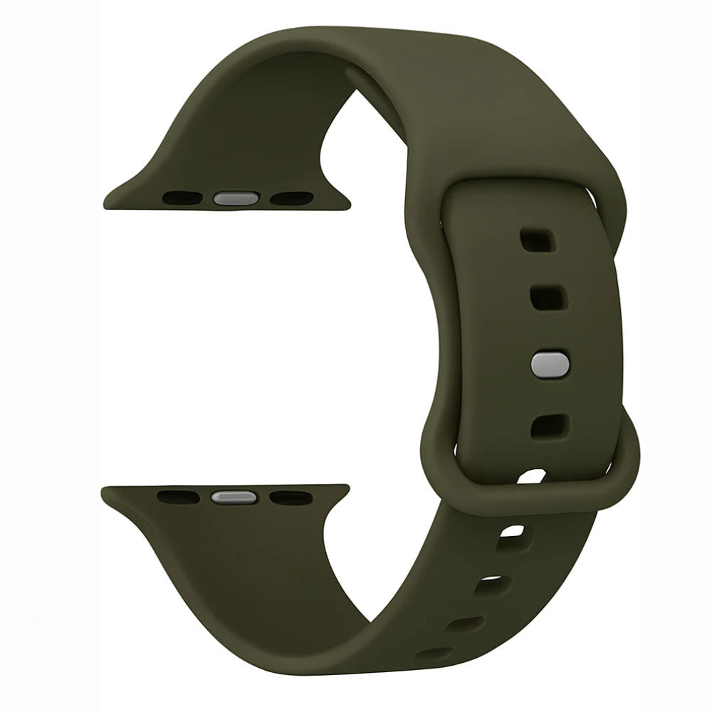 Cinturino in silicone per Apple Watch — design classico verde militare a doppio giro