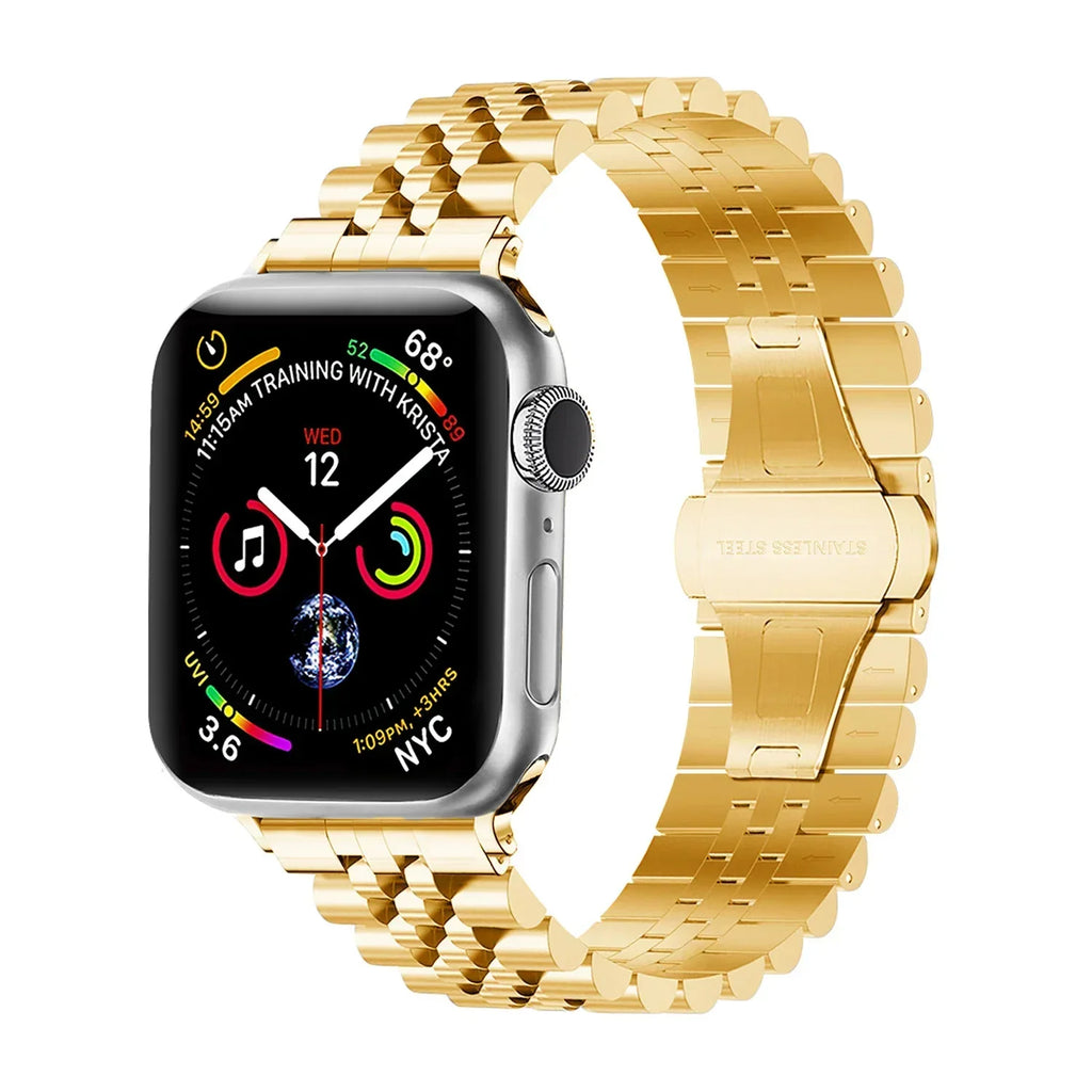 Apple Watch-armband i jubilee-design, guldfärgat rostfritt stål med justerbara länkar