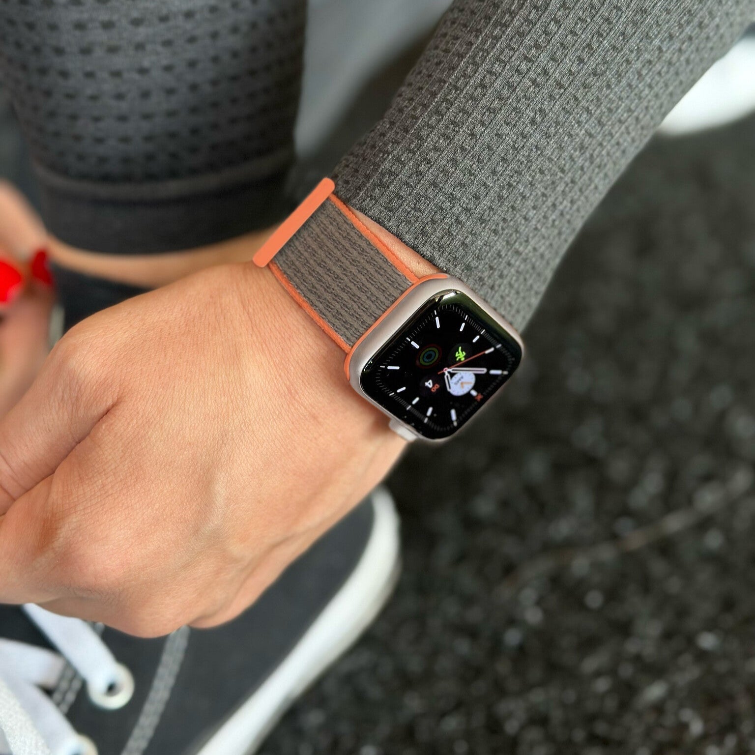 Apple Watch Nylon Wrist Strap — Brown and Orange Weave