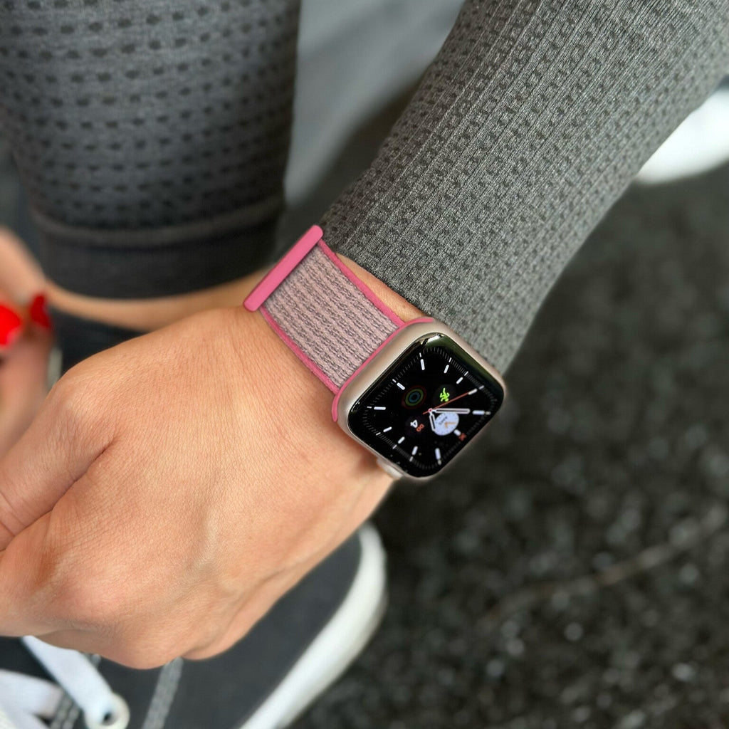 Pink Woven Nylon Strap for Apple Watch