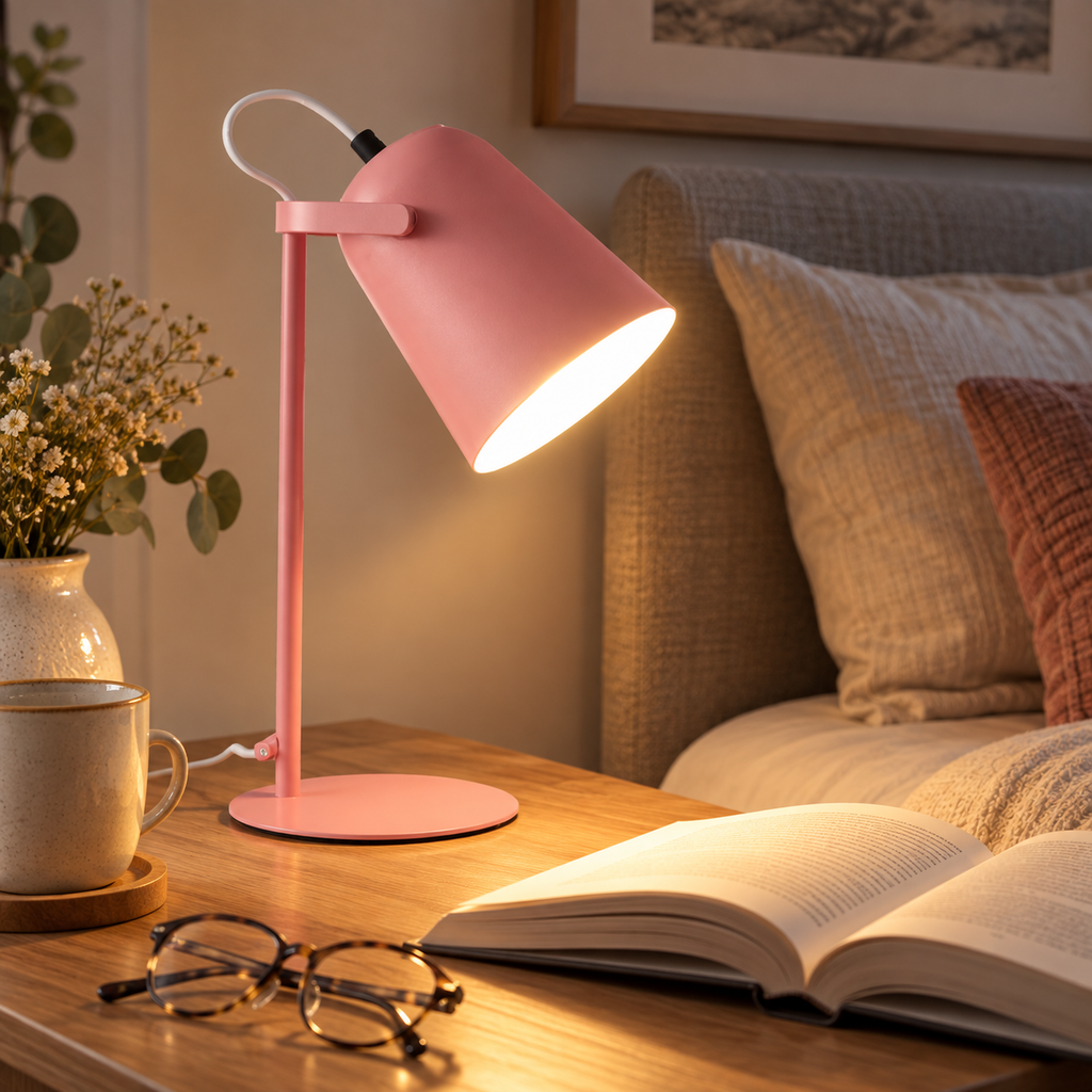 DESKFLARE állítható asztali lámpa - meleg LED-fény, irányított fénysugár, kompakt kialakítás
