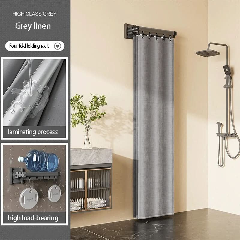 DRYDIVA Faltbares Duschvorhangstangen-Set — wasserdichtes Badezimmer-Trennsystem