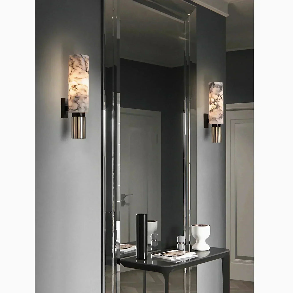 Dimmable Astra Wall Lamp In Marble Finish For Living Rooms And Entryways Modern Style Accent For Walls