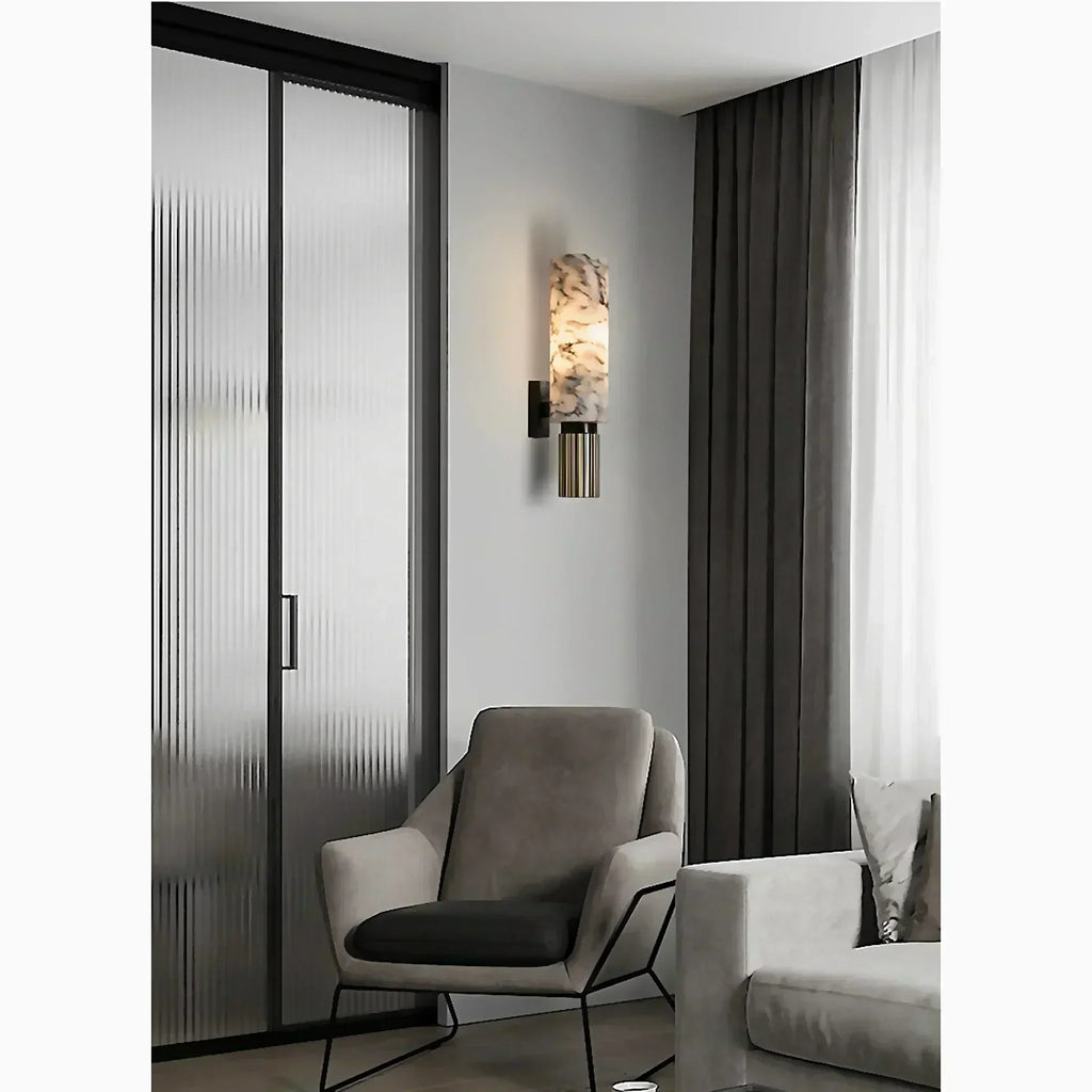 Dimmable Astra Wall Lamp In Marble Finish For Living Rooms And Entryways Modern Style Accent For Walls