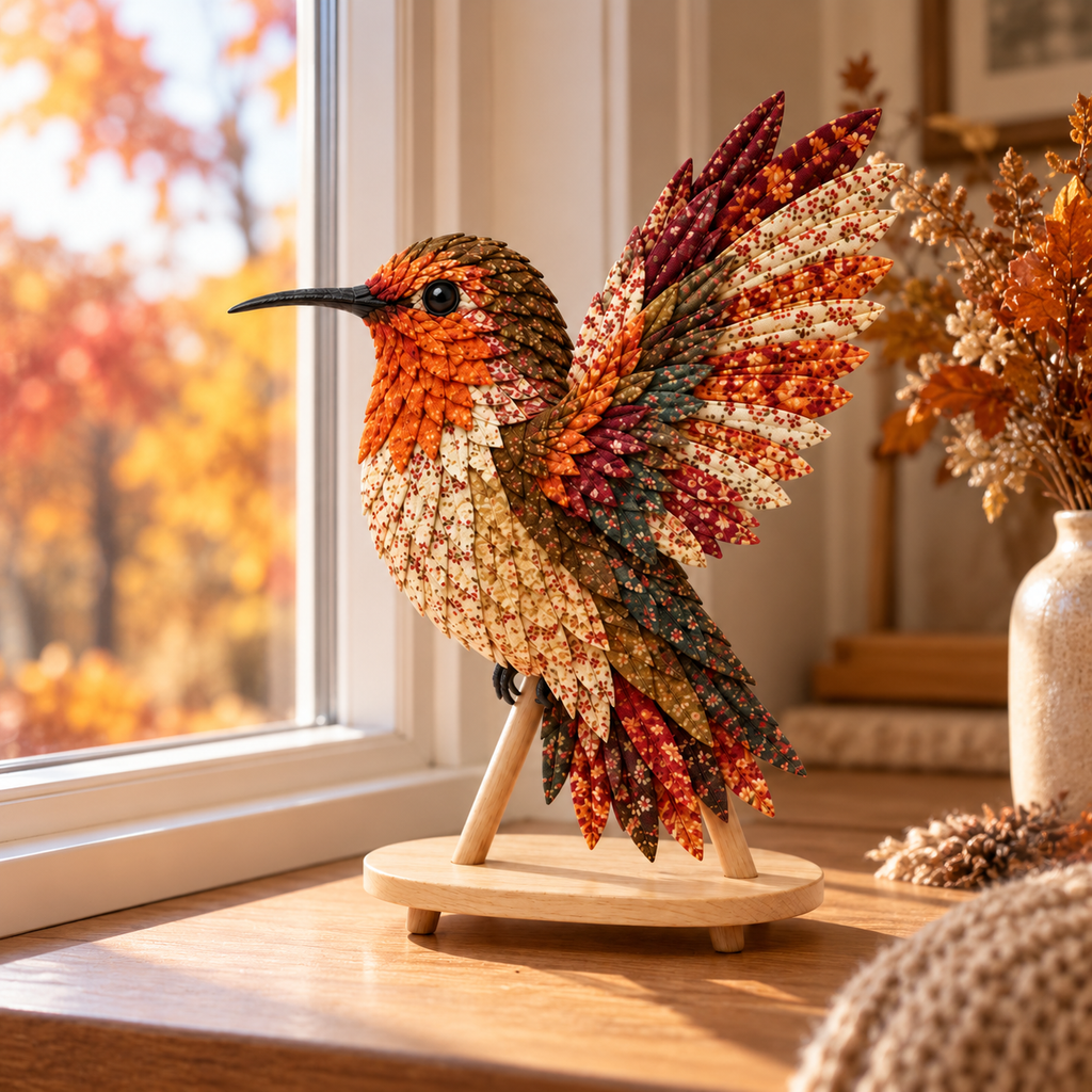 3D Fabric Patchwork Bird DIY Craft Kit — Decorative Feather Artwork