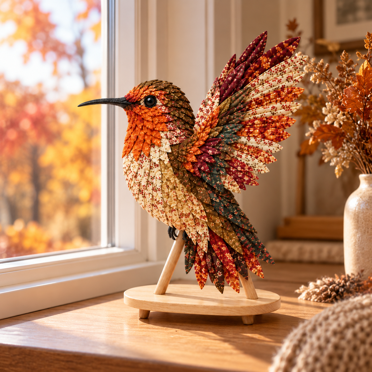 3D Fabric Patchwork Bird DIY Craft Kit — Decorative Feather Artwork