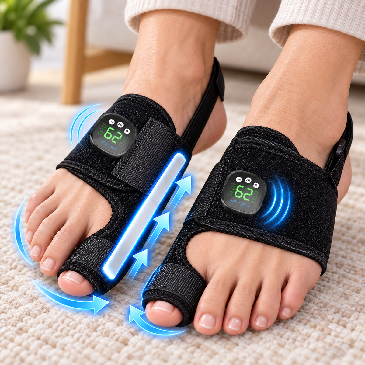 Adjustable Bunion Toe Correction Brace — EMS Stimulation, 29 Intensity Levels, 10 Modes