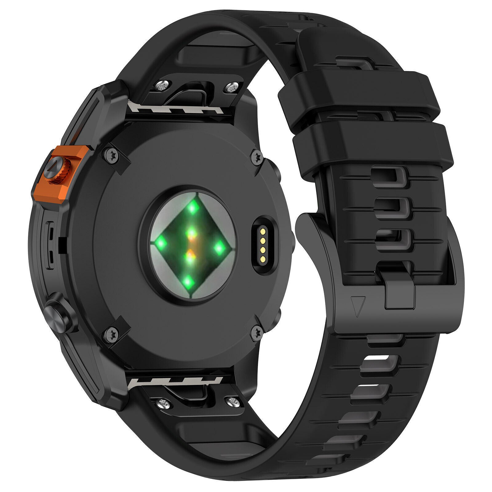 Black and Grey Garmin Fenix 5/6 Sport Strap — Secure Buckle