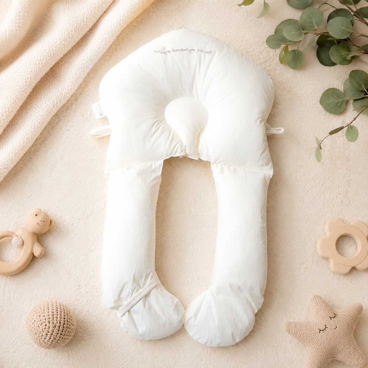 Cradle Contour Baby Positioning Pillow — Adjustable Side Support, Recessed Head Zone