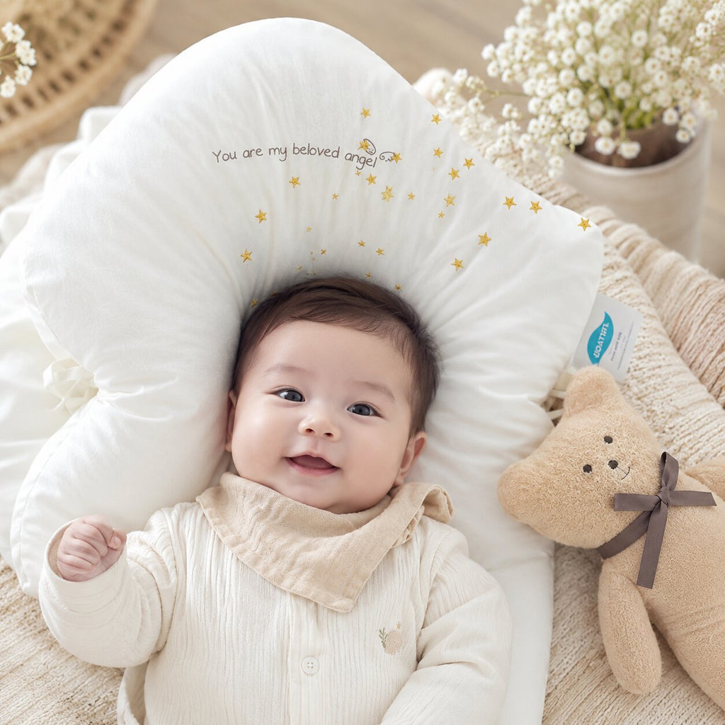 Cradle Contour Baby Positioning Pillow — Adjustable Side Support, Recessed Head Zone