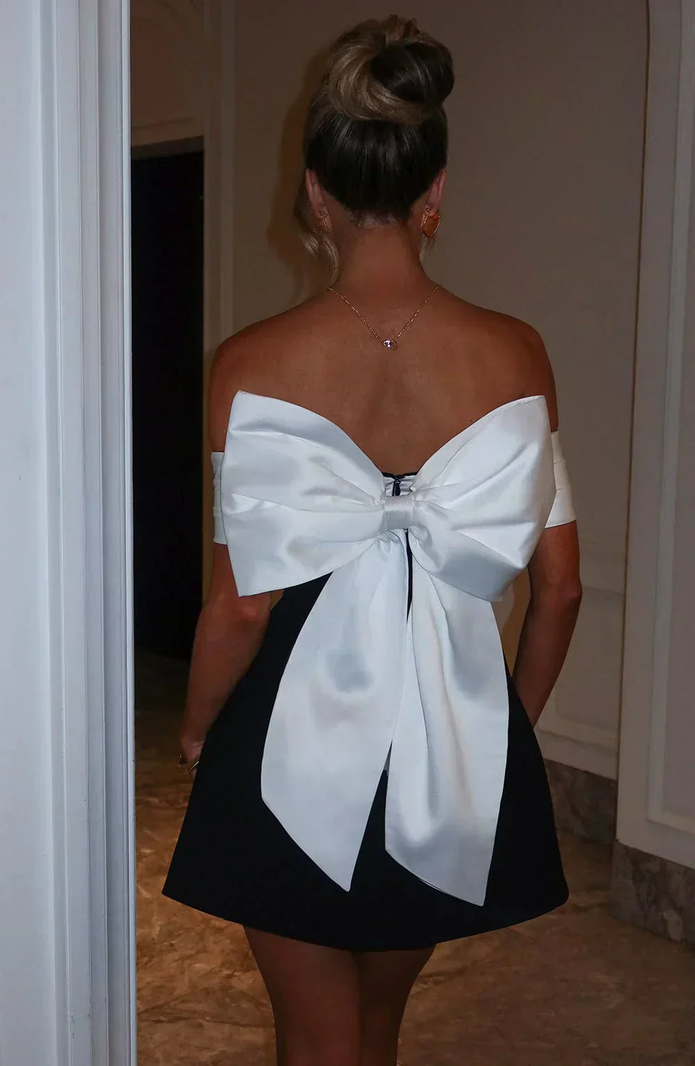 Backless Bow Mini Dress | Ka-mostore