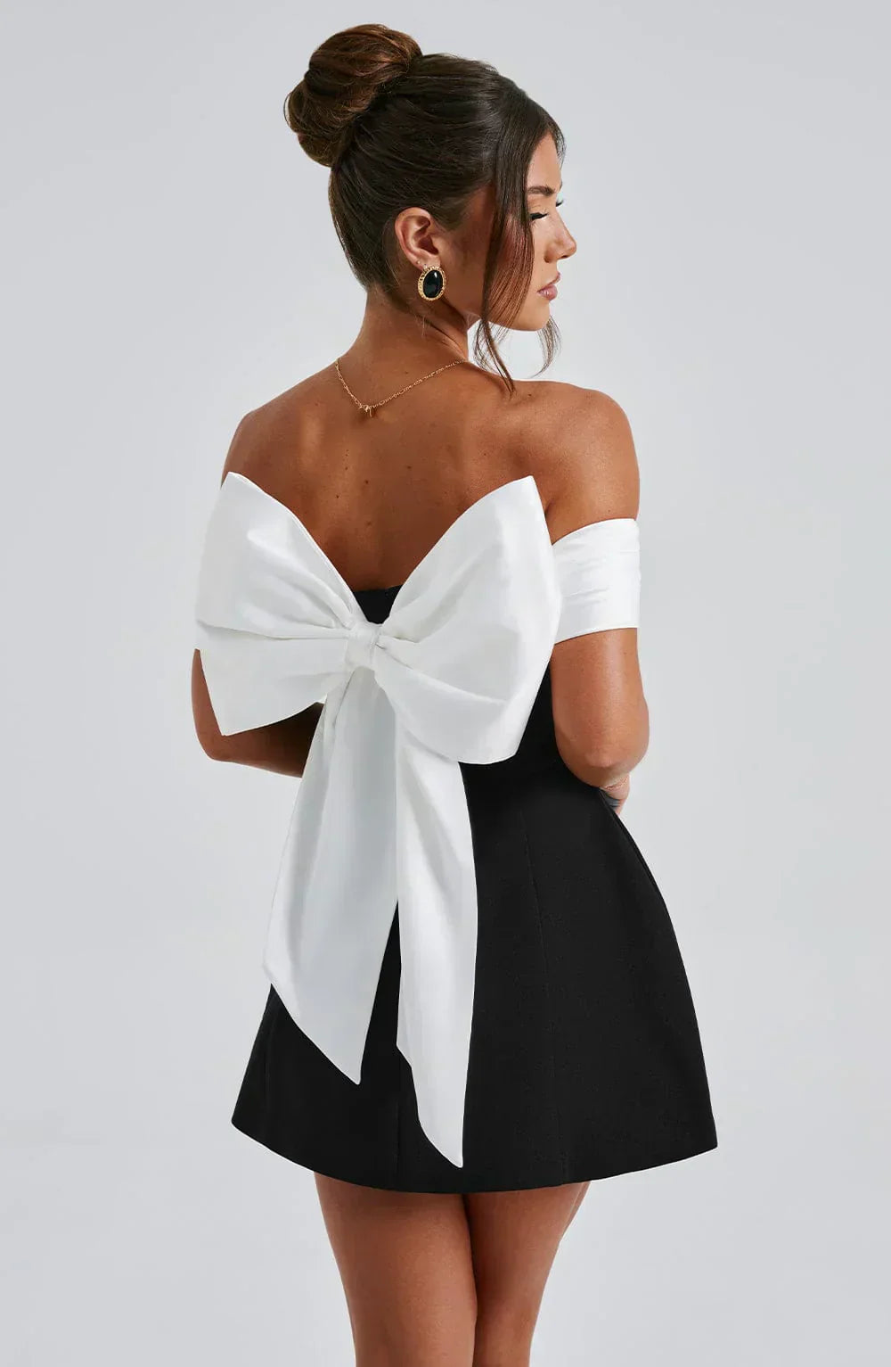 Backless Bow Mini Dress | Ka-mostore