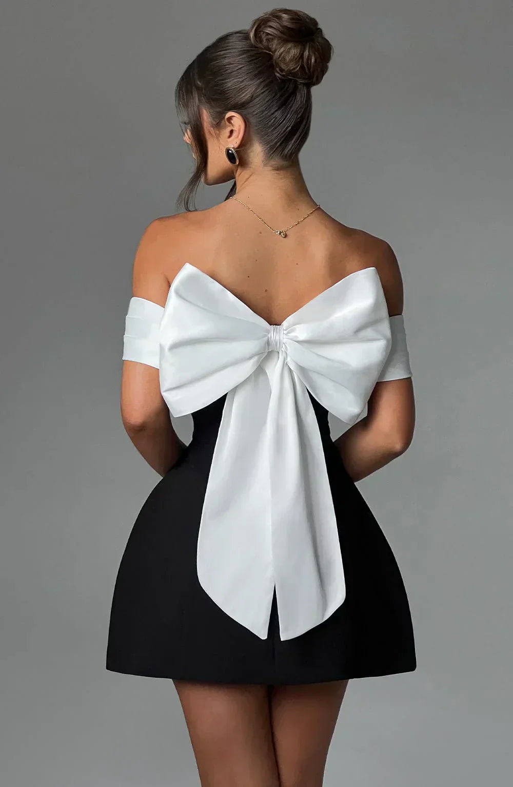Backless Bow Mini Dress | Ka-mostore