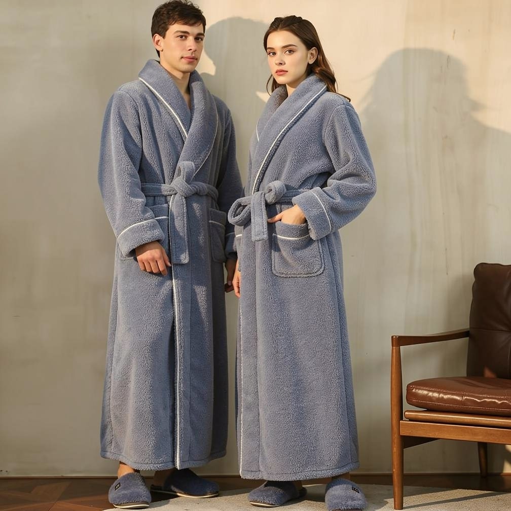 Comfyra Fleece Bathrobe — Soft, Warm Unisex Robe for Women and Men