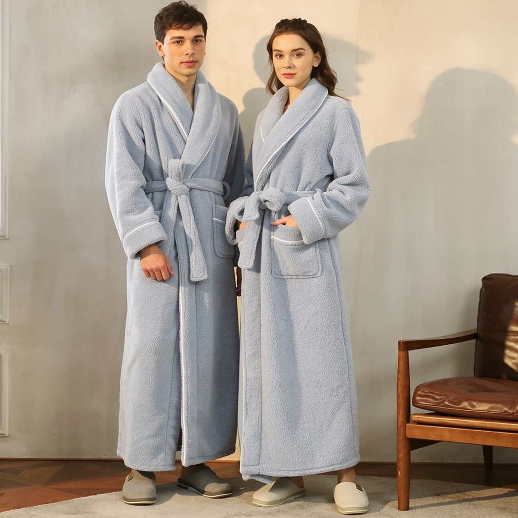 Comfyra Fleece Bathrobe — Soft, Warm Unisex Robe for Women and Men