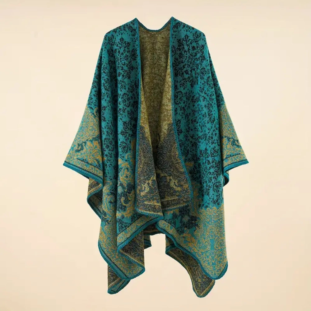Manta tipo chal cálida con estampado barroco | Ka-mostore