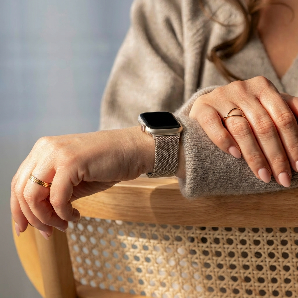 Milánský řemínek pro Apple Watch — provedení Starlight s nepřetržitou smyčkou