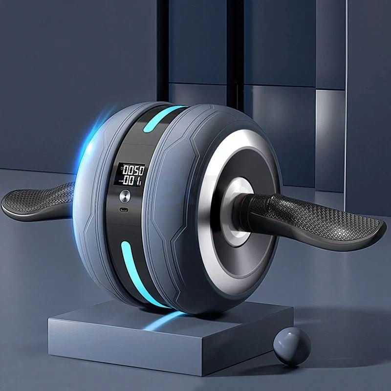 Rolo abdominal CoreRoll — Treinador abdominal com retorno automático e contador integrado