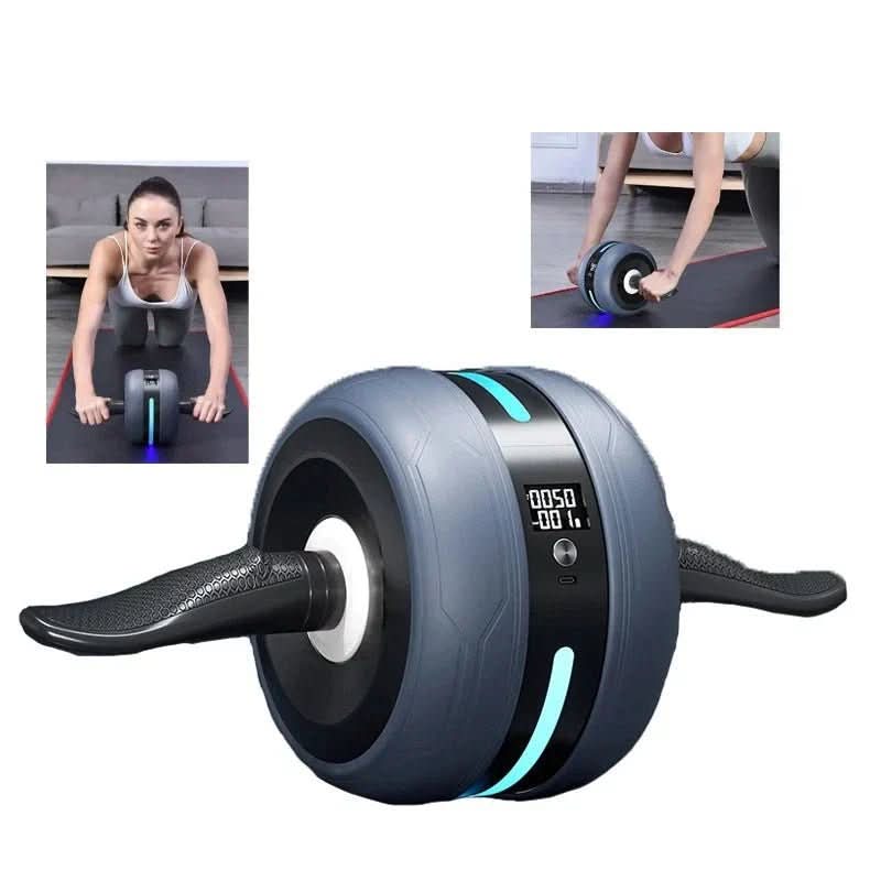Rolo abdominal CoreRoll — Treinador abdominal com retorno automático e contador integrado
