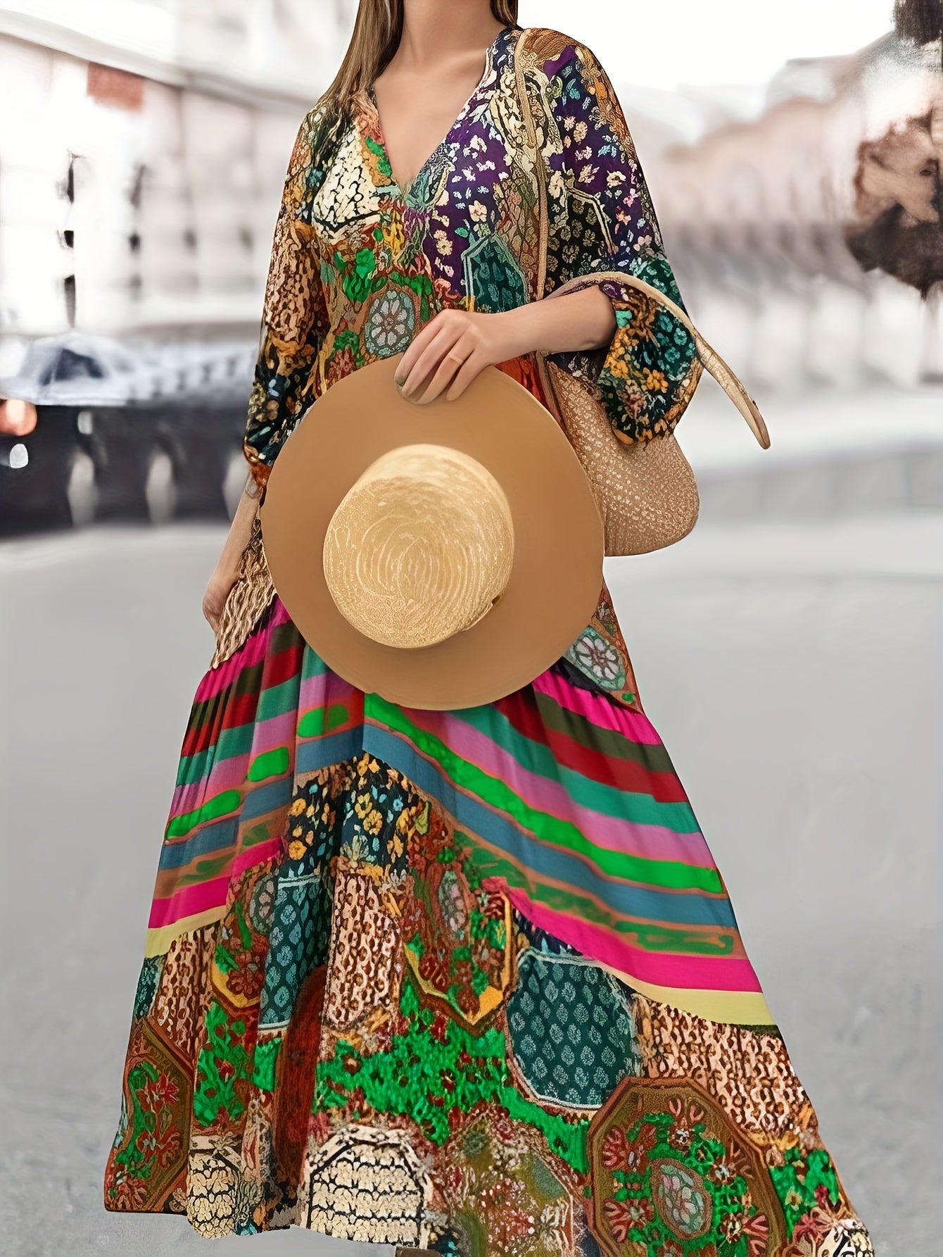 Robe Longue Tropicale Fluide