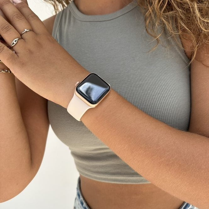 Apple Watch Beige Silicone Strap — Xoxo Wildhearts